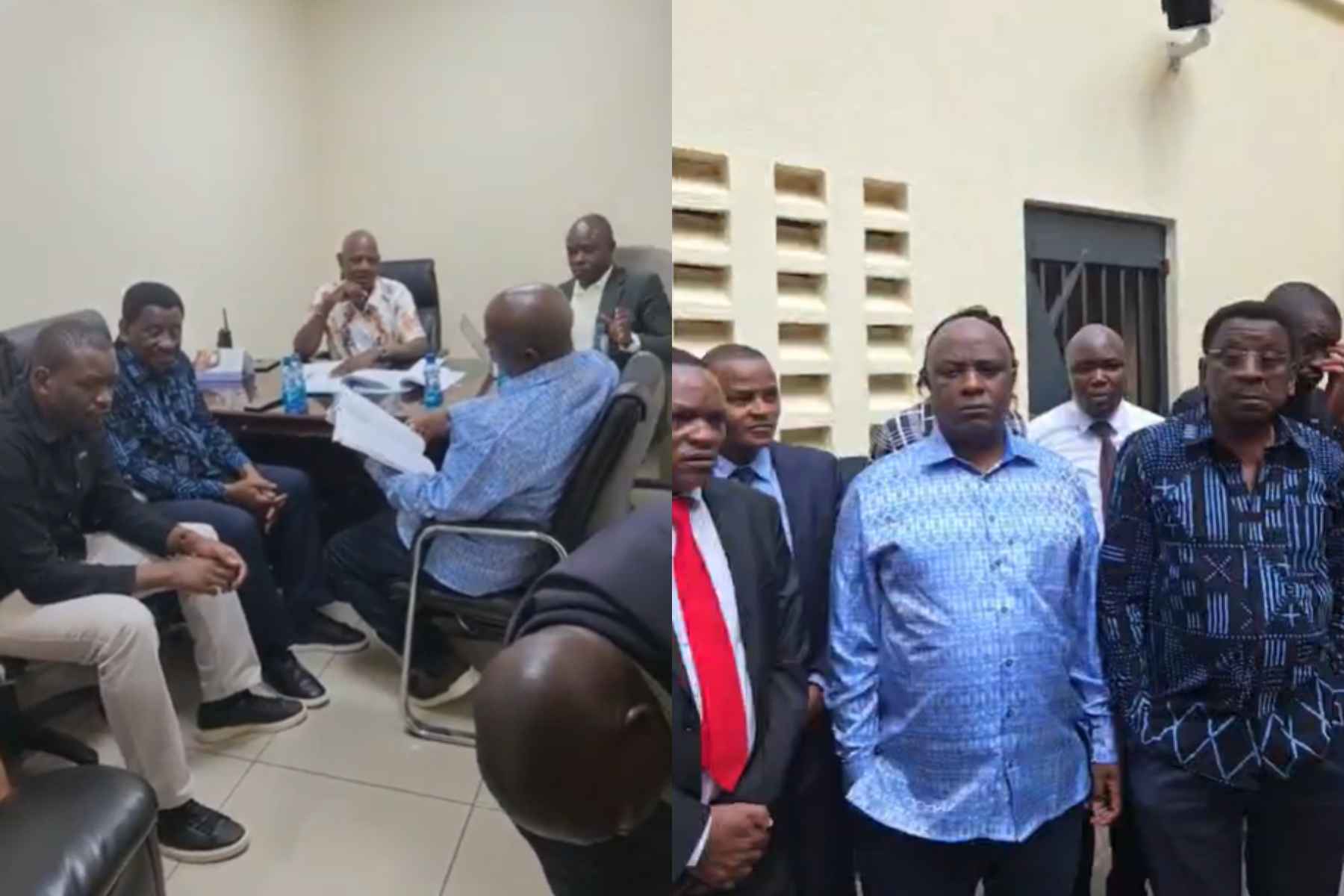 Collage photo of Senator Godfrey Osotsi and Governor James Orengo at the Bunge Police Station.